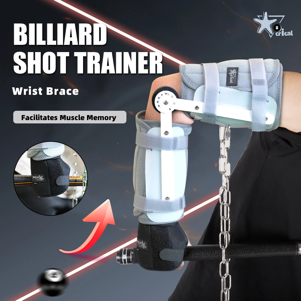 Billiard Training Aid Elastic Fabric Adjustable Arm/Wrist Brace Left/Right Hand for Pool Snooker Stroke Practice CRICAL