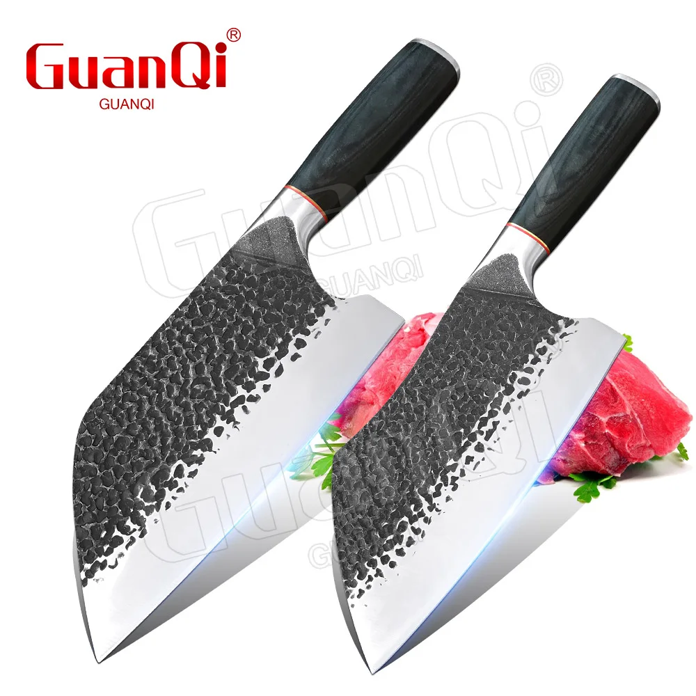 

8 inch Kitchen Butcher Knife High Carbon Steel Chef Knife Forged Vegetable Cooking Cleaver Cutting Slicer Meat Knife Tool 1-2PCS