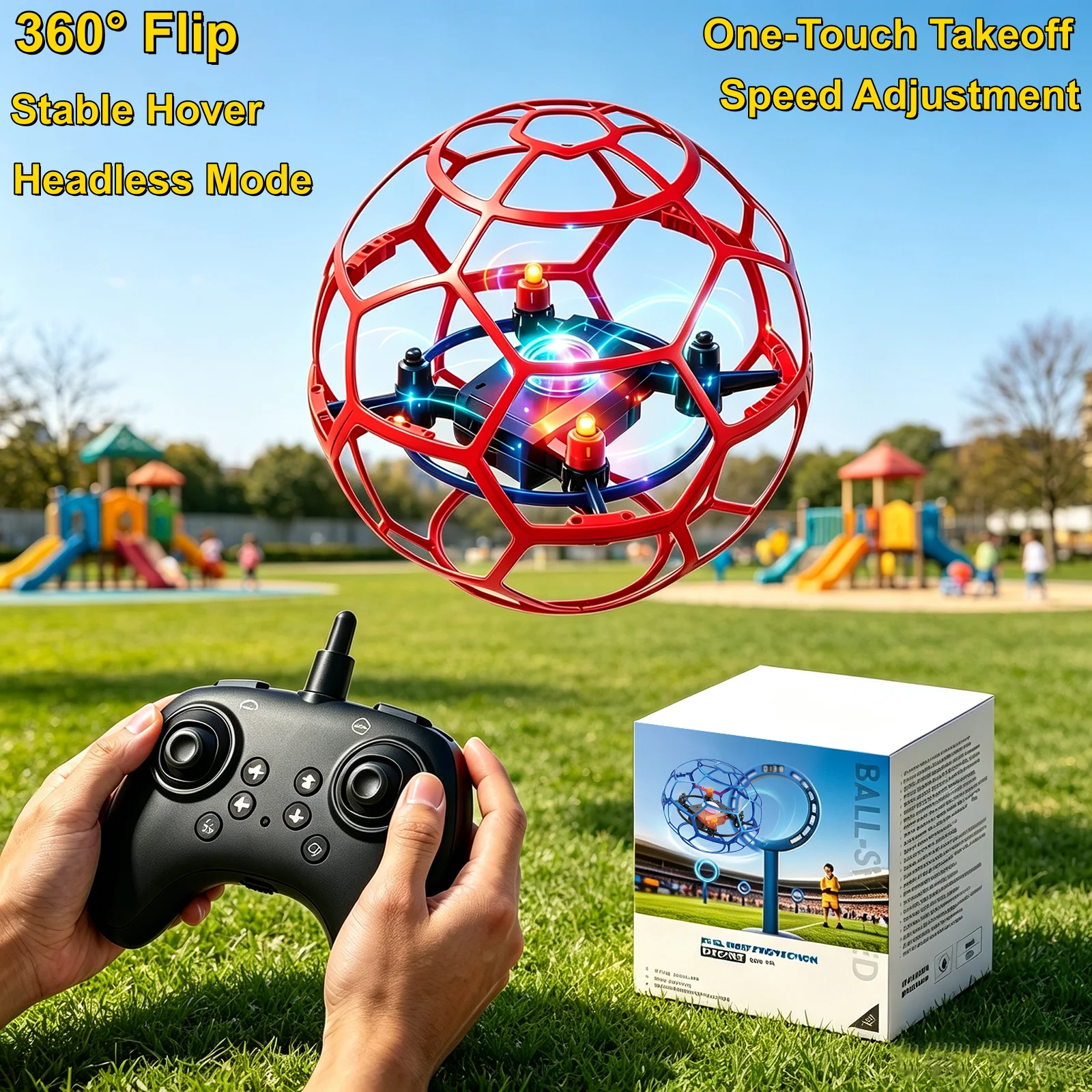 Smart Hover MINI Portable Football Style Collision Avoidance Remote Control Quadcopter 2.4G 3D Roll Headless Mode RC Drone Toy