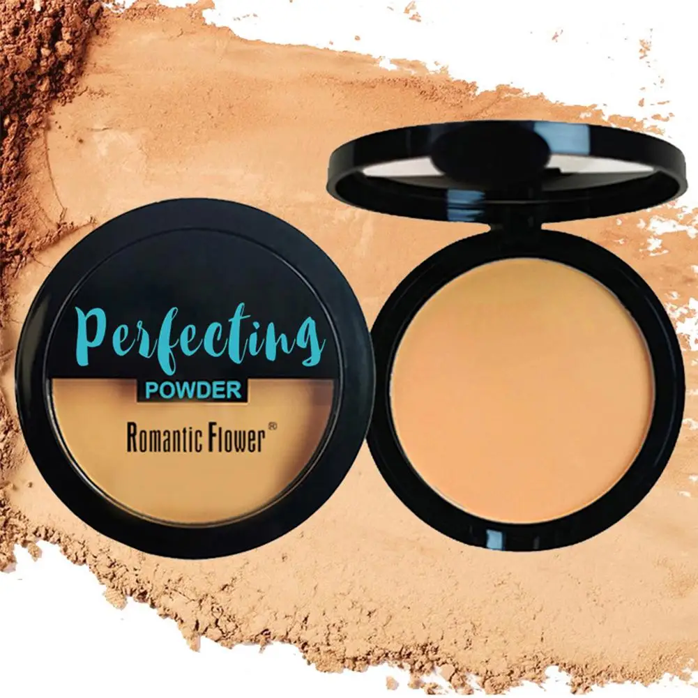 3-color Matte Pressed Dark Powder For Oil Control & Smooth Skin Finish Invisible Romantic Flower Perfecting Powder