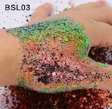 Chameleon Shaped Glitter Chunky, Mix Color, Atacado, 1kg