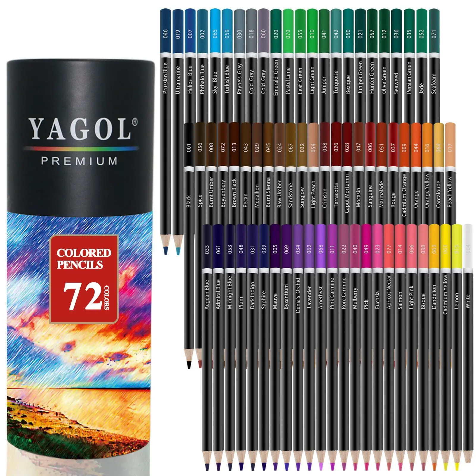 

72-Color Soft Core Pencil Set for Adult Coloring Books, Blending & Shading