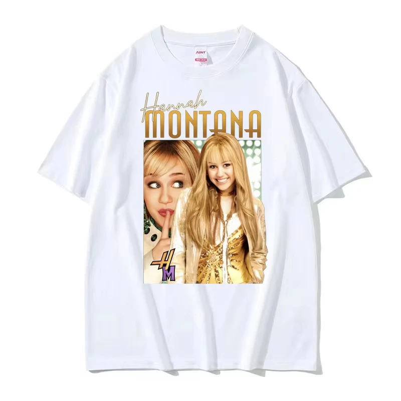 Miley Cyrus Hip Hop Punk Style Men's and Women's Summer High Quality T-shirt Street Wear Hannah Montana 90s Retro T-shirt