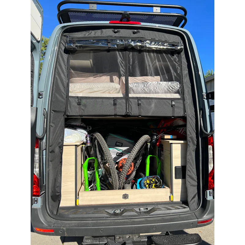 Thermisches Insektenschutz- und Moskitonetz für die hintere Schiebetür von Wohnmobilen, passend für Mercedes Sprinter 2007-2025, Hochdach-Camper-Van, Sichtschutzvorhänge – Detail 10