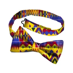 Pajarita con estampado africano para hombres, tela Bohemia de algodón con estampado africano, regalos para hombres africanos, cuello falso WYb340