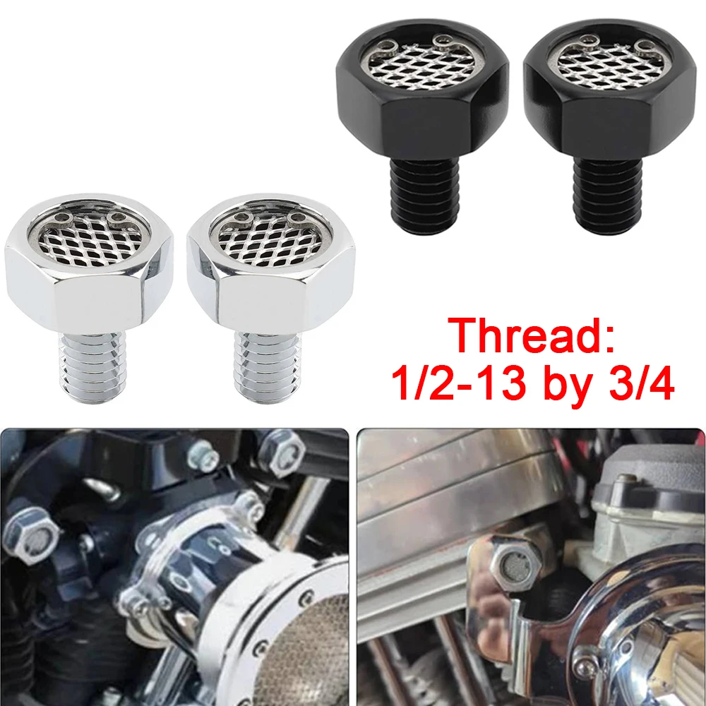 1 Set Motorcycle Air Filter Cleaner Head Breather Bolts 1/2-13 by 3/4 Black Chrome For Harley 1994-2014 Dyna CVO Softail Touring
