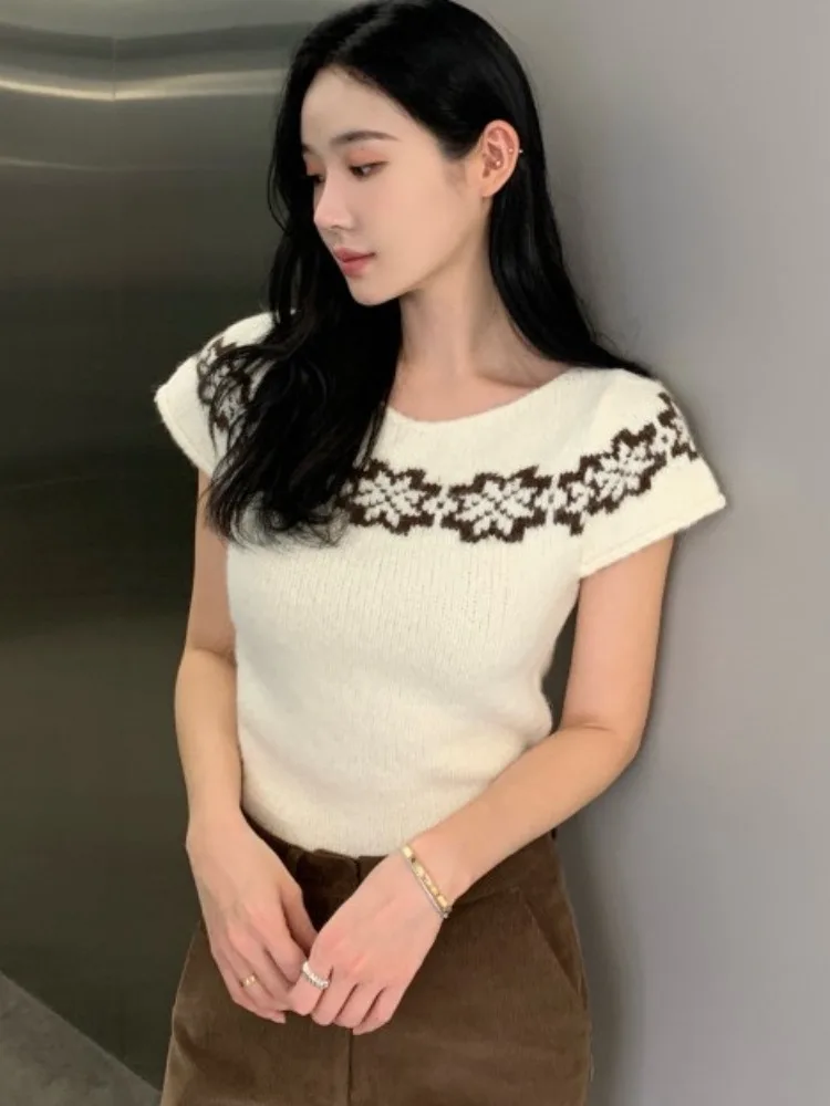 

Мягкий вязаный свитер ort Sve, женский универсальный топ, осень-зима, новый Sle Dongda Gate Lo с вышивкой Fem Faion