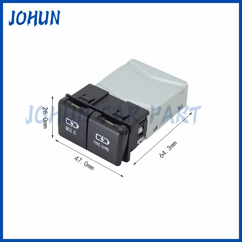 12V 24V Car Charger Dustproof Socket Dual USB Type-C Charging Outlet Power Adapter For Toyota Camry Avalon Highlander Levin RAV4