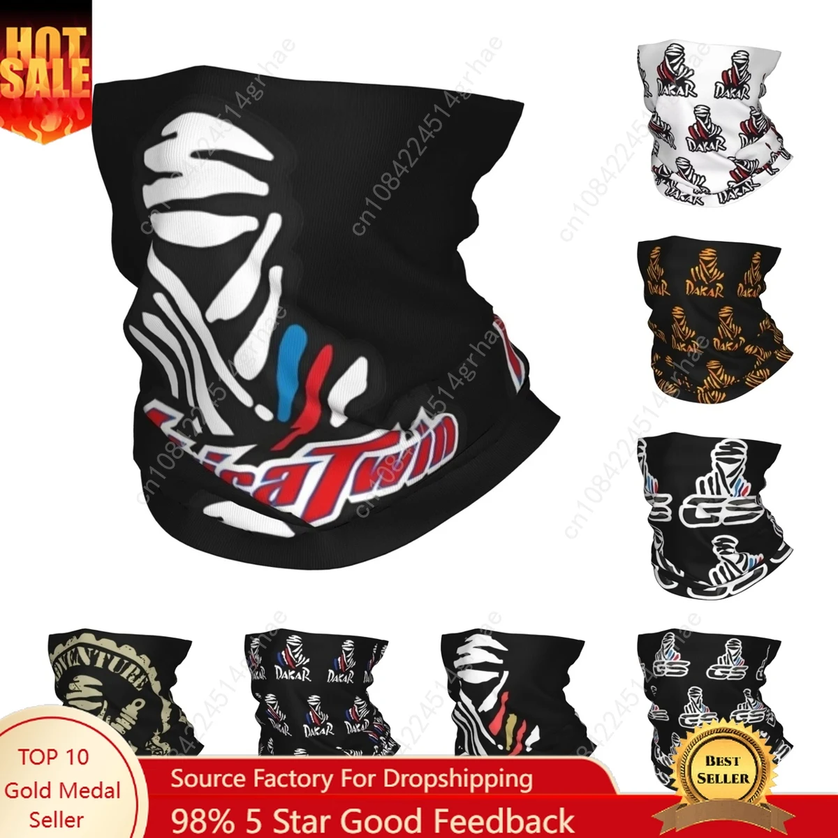 

Africa Twin D-Dakares Bandana Neck Gaiter Printed Mask Scarf Warm Balaclava Fishing for Men Women Adult Winter