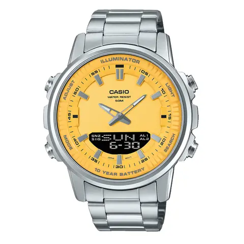 Casio AMW-880D Series Watch | LED Illuminator | Stainless Steel Band | 10-Year Battery Life | 100M Water Resistant