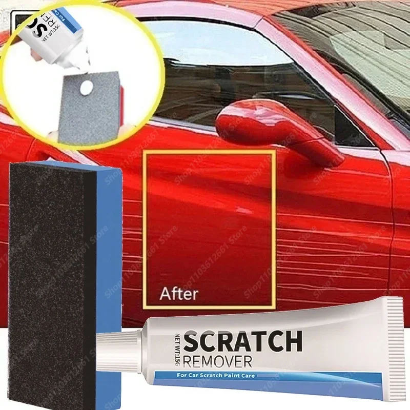 Car Scratch Remover Pasta de polimento com esponja, Smooth Paint Care, Corpo do carro, Remove Scratch Repair, Paint Broken