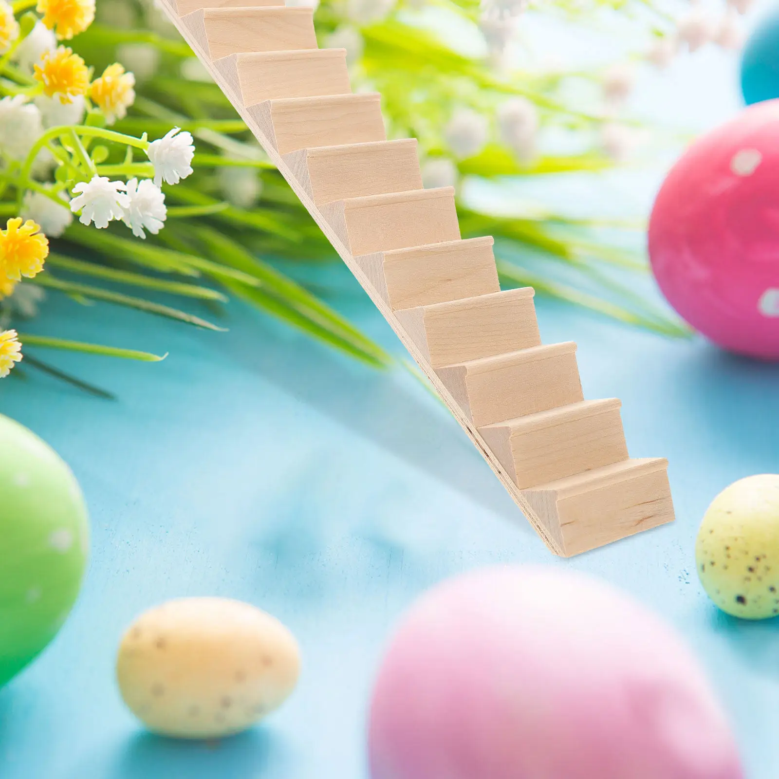 

1Pcs 1:12 Miniature Wooden Stairs for Mini House Furniture DIY Decorative Staircase Warm Fashionable Interior Accessory