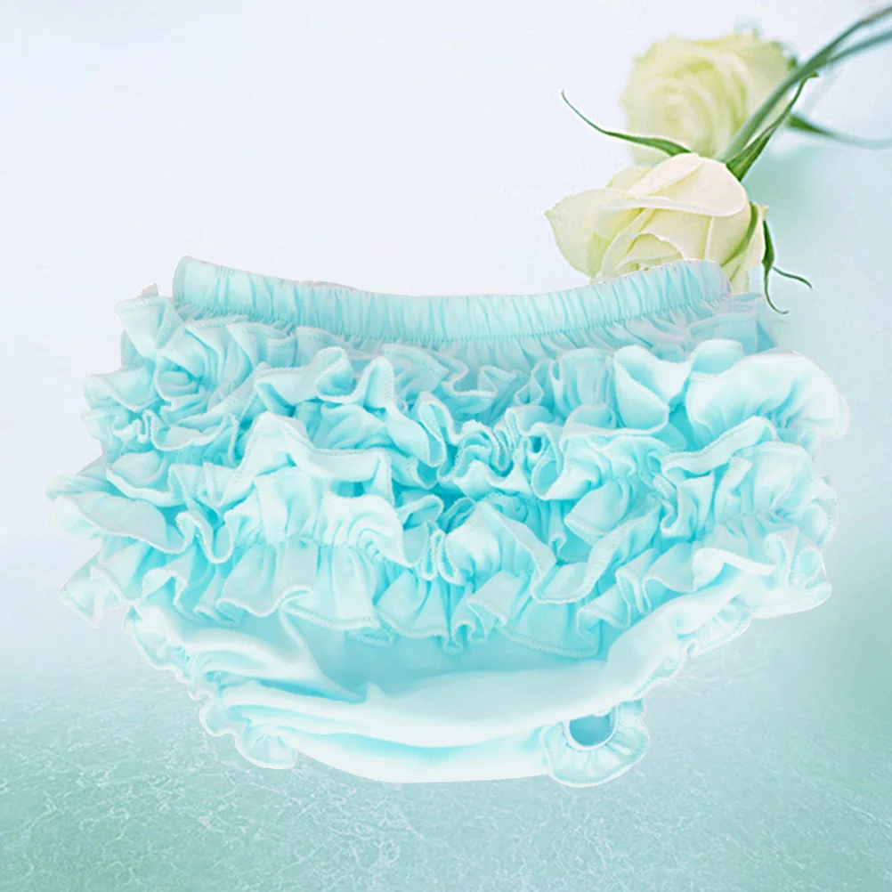 

Pure Cotton Baby Girl Pants Ruffle Lace Design Moisture Absorbing Diaper Cover For Halloween S Blue Tutu Underwear