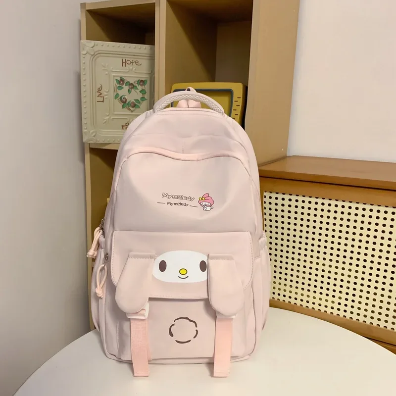 Bolsa Sanrio de grande capacidade para estudante, casual e leve, almofada de ombro, mochila bonita impermeável, nova M pequena