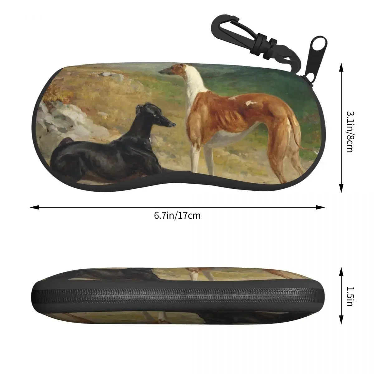 Custom Vintage Whippet  Greyhound Dog Glasses Case Fashion Sihthound Animal Shell Eyeglasses Case Sunglasses Box