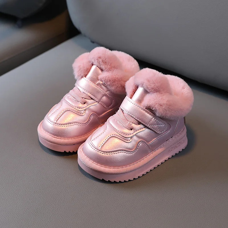 

Children Winter 2023 Cotton Warm Boots Girl Casual Princess Casual Baby Kids Ankle Boots Kids Cotton Inside Snowboot XZ261