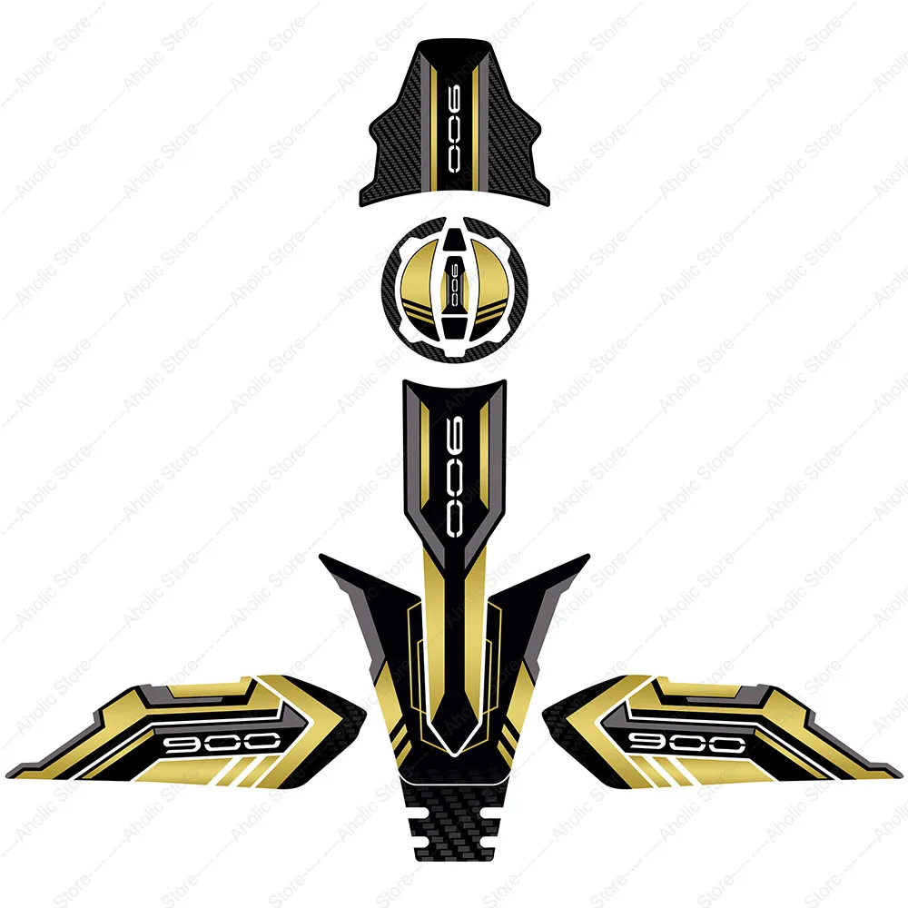 For Kawasaki Z900 Z 900 2023 2024 Motorcycle Accessories 3D Epoxy Resin Sticker Anti Slip Scratch Protective Sticker Set
