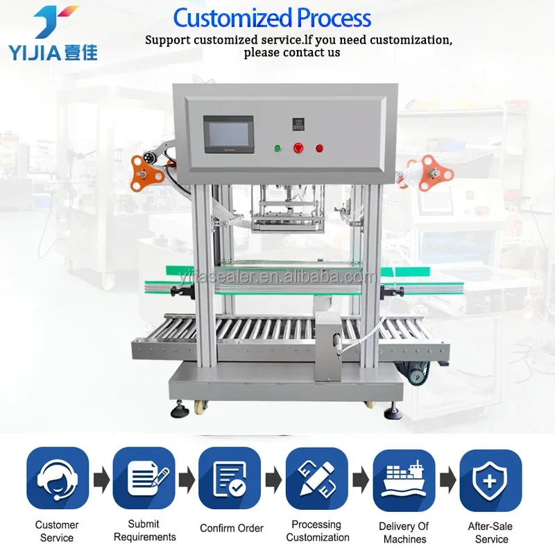 Plastic Drum Sealing Machine Continuous Sealing Machine for Plastic Drums and Bottles Conveyor Package Sealer