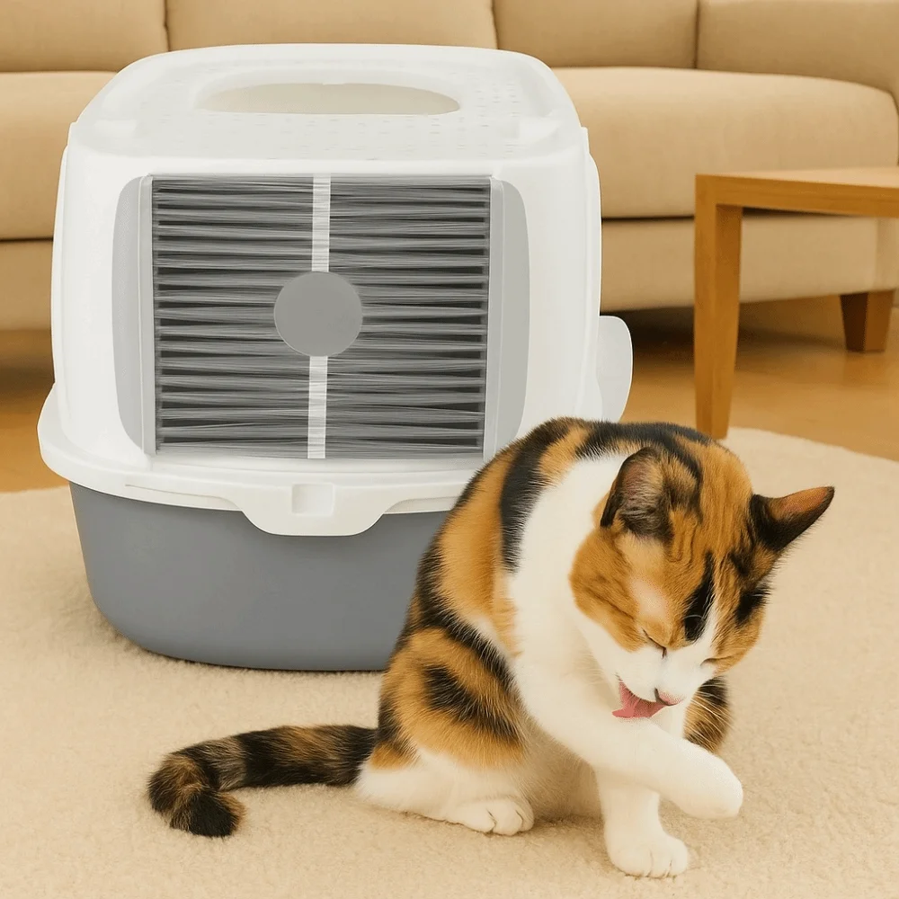 

Effective Cat Floating Hair Door Professional Self-adhesive Pet Hair Removal Brush Multifunctional Litter Box Door Brush