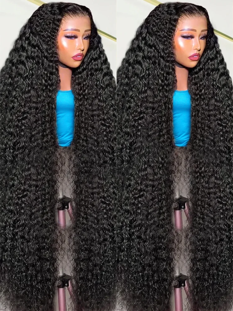 

Свободная глубокая волна 13x6 HD Кружевная фронтальная часть 40 46 дюймов Парики из натуральных волос 300% Плотность Бразильский 13x4 Водяной вьющийся парик фронта шнурка для женщин