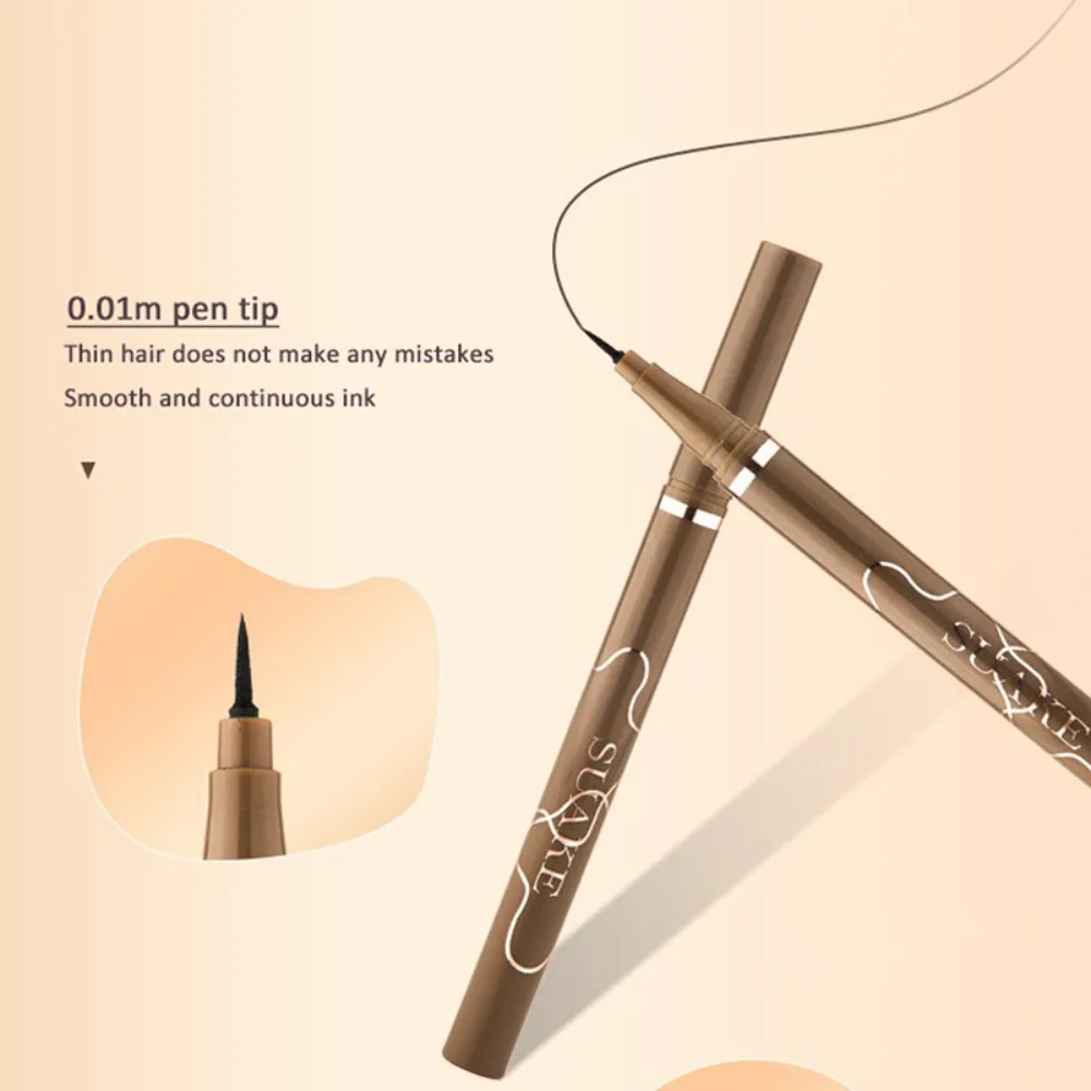 超微細ブラウンブラック液体アイライナーペンシル持続防水速乾性アイライナー横たわっているカイコペンナチュラルアイメイク