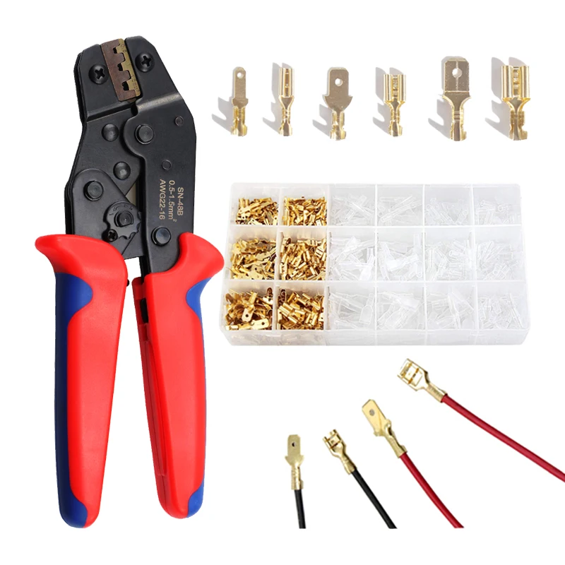 Universal primavera plug fio crimper alicate elétrico isolado assortmen friso ferramenta de mão 0.5-1.5mm terminals terminais de conexão