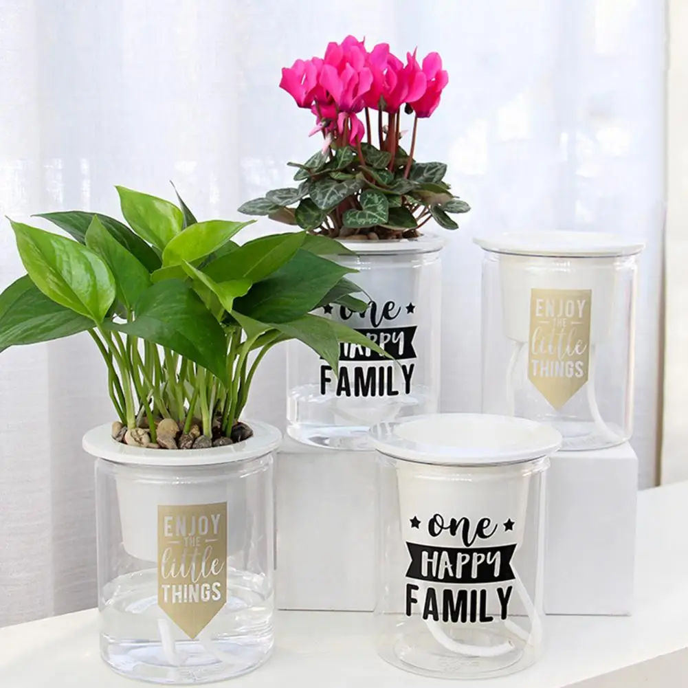 Self Watering Plant Pot Flower Pot with Transparent Reservoir Clear Self Watering Planter for Plants Flowers African Violets