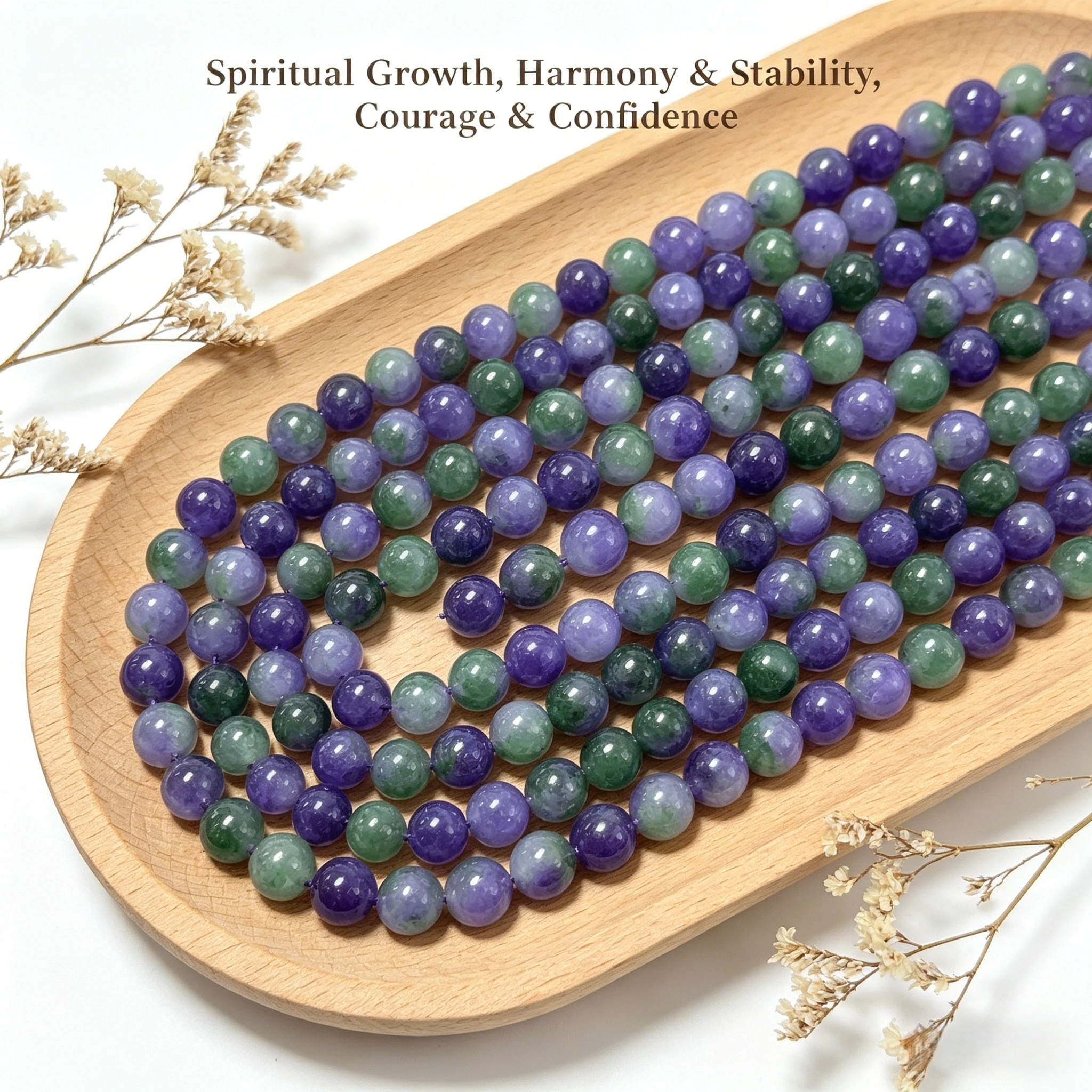 Natural Stone Beads Purple & Green Chalcedony Round 4 6 8 10mm Bead for Bracelet Necklace DIY Jewelry Making Jewelry Accessories