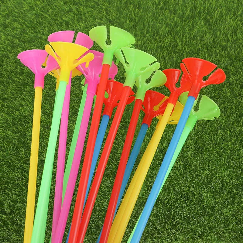 10pcs Mixcolor 32cm Balloon Stick Macaron Balloons Rods Holder Sticks Wedding Birthday Party Inflatable Balls Decor Accessories