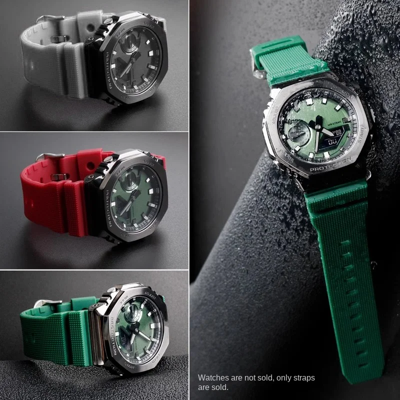 GBM-2100 카시오 G-SHOCK GA2100 GM2100 DW5600 시계 밴드 고무 시계 스트랩 실리콘 팔찌 16mm 레드 용 고품질 시계 스트랩
