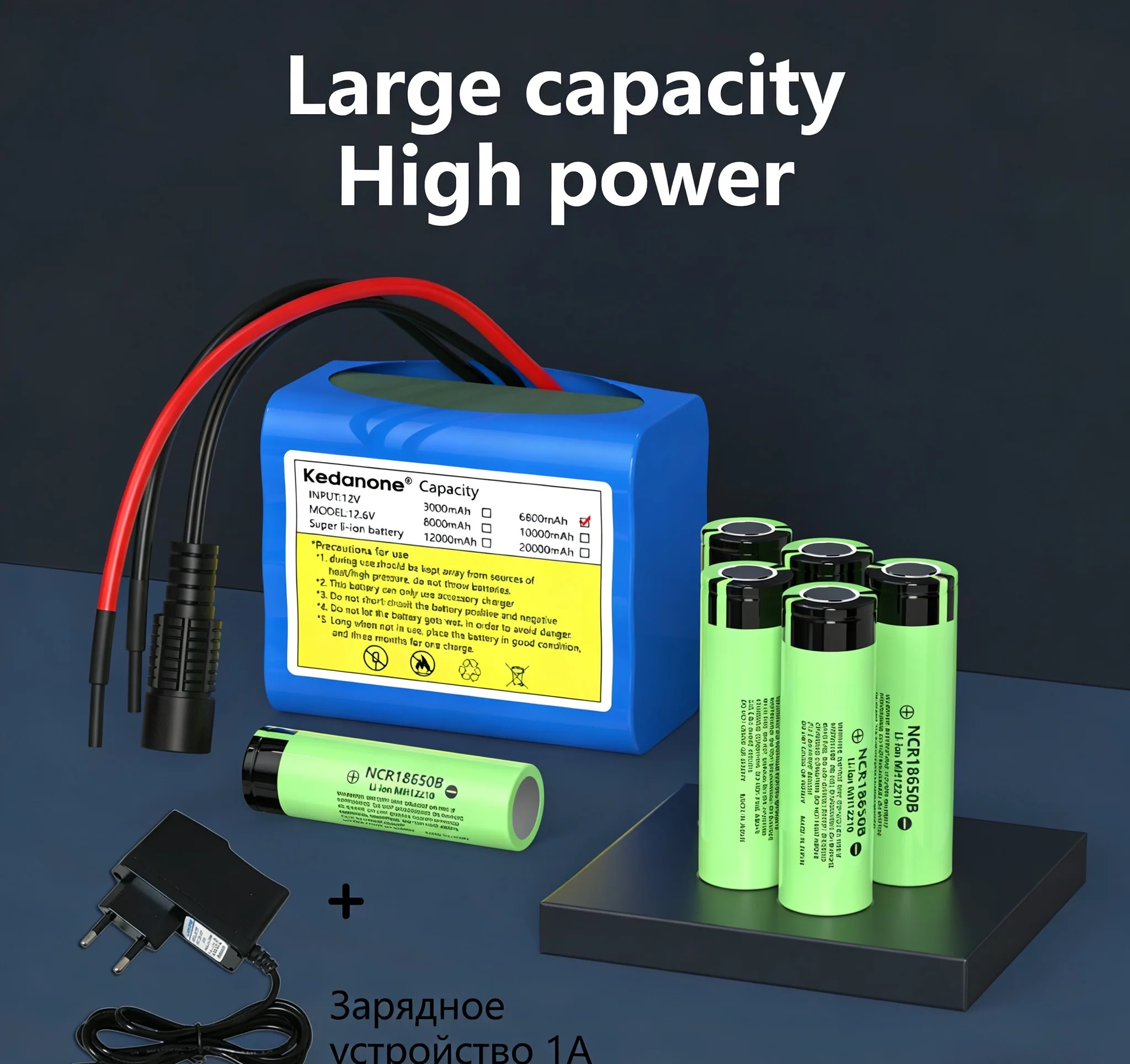 12V 6800mAh Battery 3S2P Li-ion 6.8 Ah Rechargeable Batteries with BMS Lithium Battery Packs Protection Board +12.6V Charger
