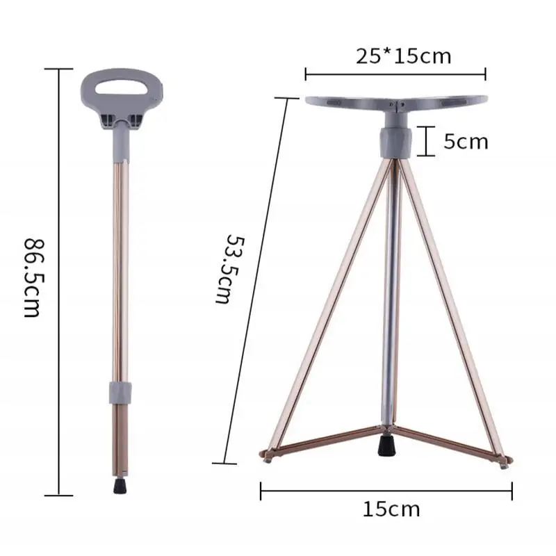 Multifunctional Folding Aluminum Alloy Cane Stool Non Slip Portable Safety Walking Stick for The Elderly Disabled Mobility Aids