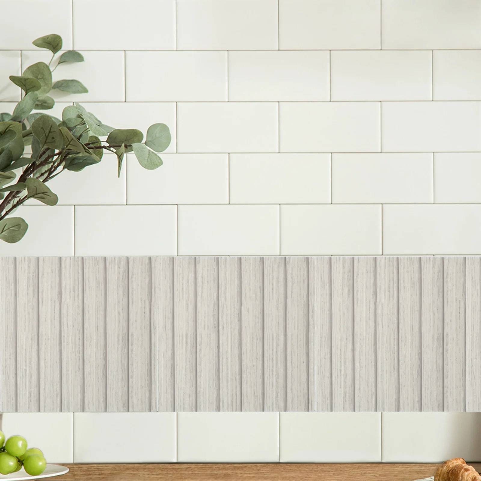 

30Pcs Faux Wood Panel Sticker 30x30cm Moisture-Proof Wall Panels Peel and Stick Wood Grain Pet Decorative Covering for Living