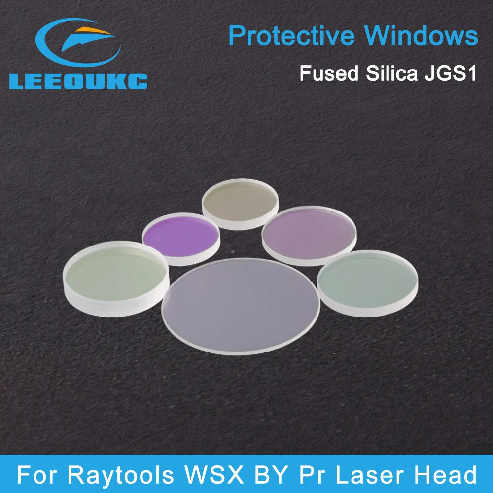 LEEOUKC Laser Protective Windows 20*2mm 24.9*1.5mm 27.9*4.1mm 30*5 36*5mm 37*7 1064nm Quartz Fused Silica For Raytools WSX By Pr