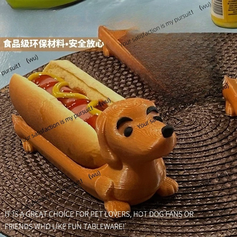 Dachshund puppy tray, sandwich plate decoration, interesting novelty