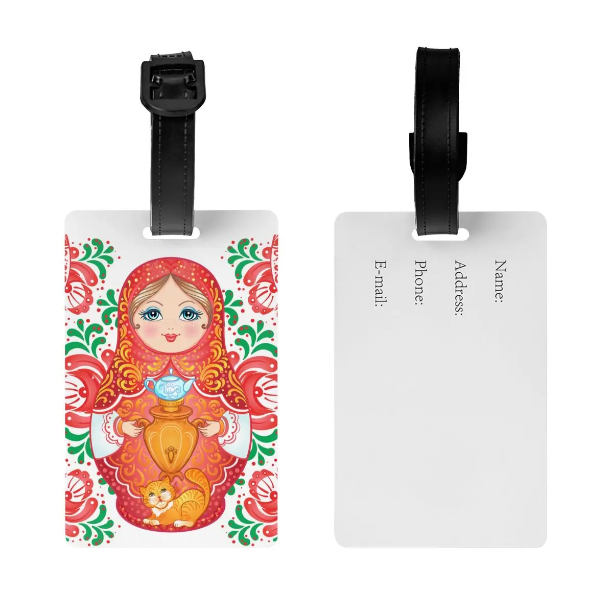 Babushka Matryoshka Russian Doll Luggage Tags for Suitcases Privacy Cover ID Label