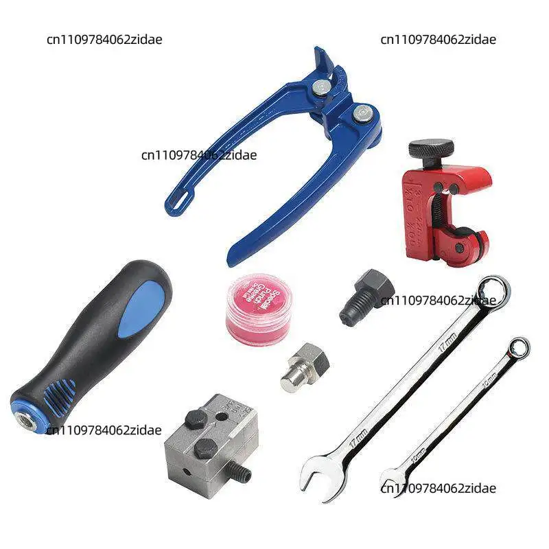 For 5Pcs Car Brake Pipe Flaring Tool Set Tubing Bender Wrench Kit Automotive Refrigeration Tube Repair Tools