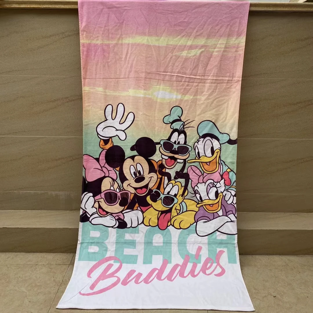 Cartoon Cotton Cute Mickey Minnie Mouse Baby Boys Girls Bath Towel Swimming Cloak Toddler Kids 70x140cm Beach Towel