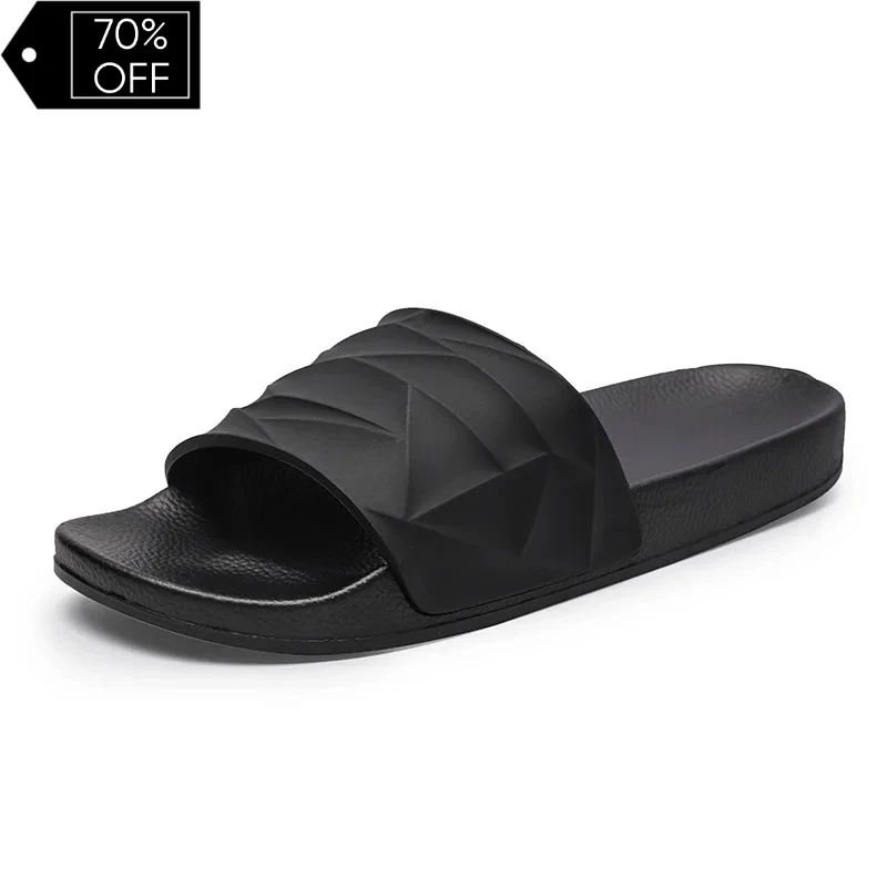 

Simple Thickened Summer Home Sandals Fashionable Beach Slippers Comfortable Anti-slip PVC Material Men's elastic laces slippers