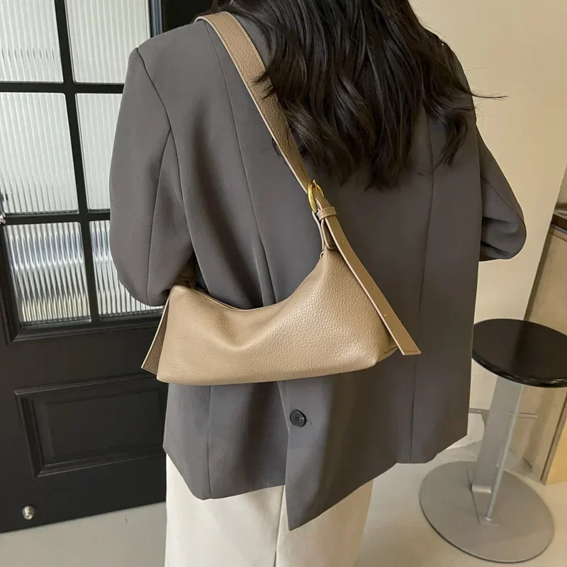 Simple Sense of Luxury PU Shoulder Bags Solid Temperament Versatile Commuting Style Crossbody Bags 2024 Fashion High Quality