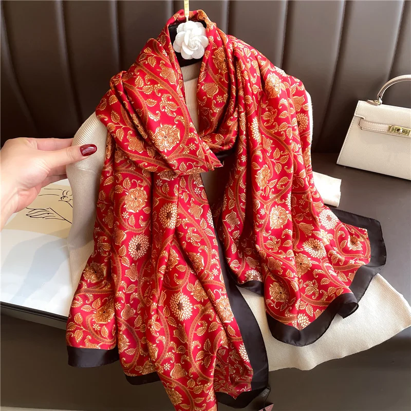 Spring Autumn Luxury Women Scarf Long Travel Shawl 180*90cm Large Size Bandanna Female Foulard Muffler Hijab Scarves Soft Wraps