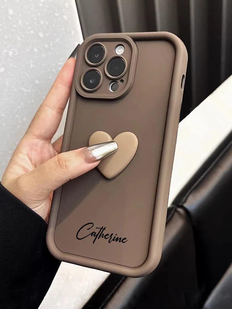 14 15 Pro Max DIY Name Case Personalised Customized Luxury Silicone Candy Love Heart Cover For iPhone 11 12 13 14 15 Pro Max