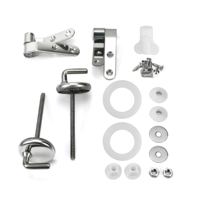 Stable Attachment Toilet Replacement Toliet Hinges/Screws Easy to Clean Toilet Hinges Set Reliable Support for Bathroom