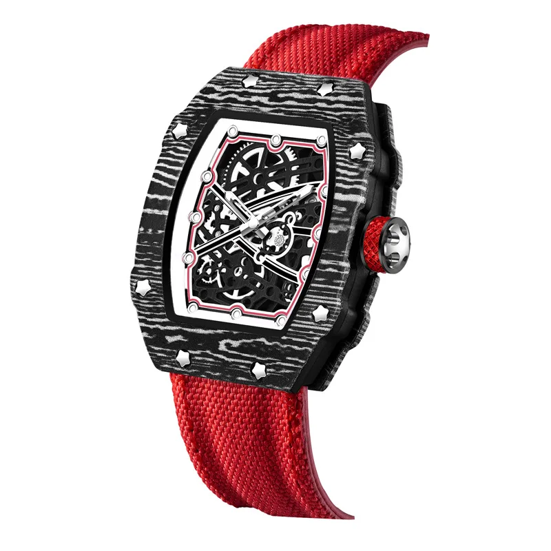 Men's Tonneau Quartz Watch, Ultra Slim Design
