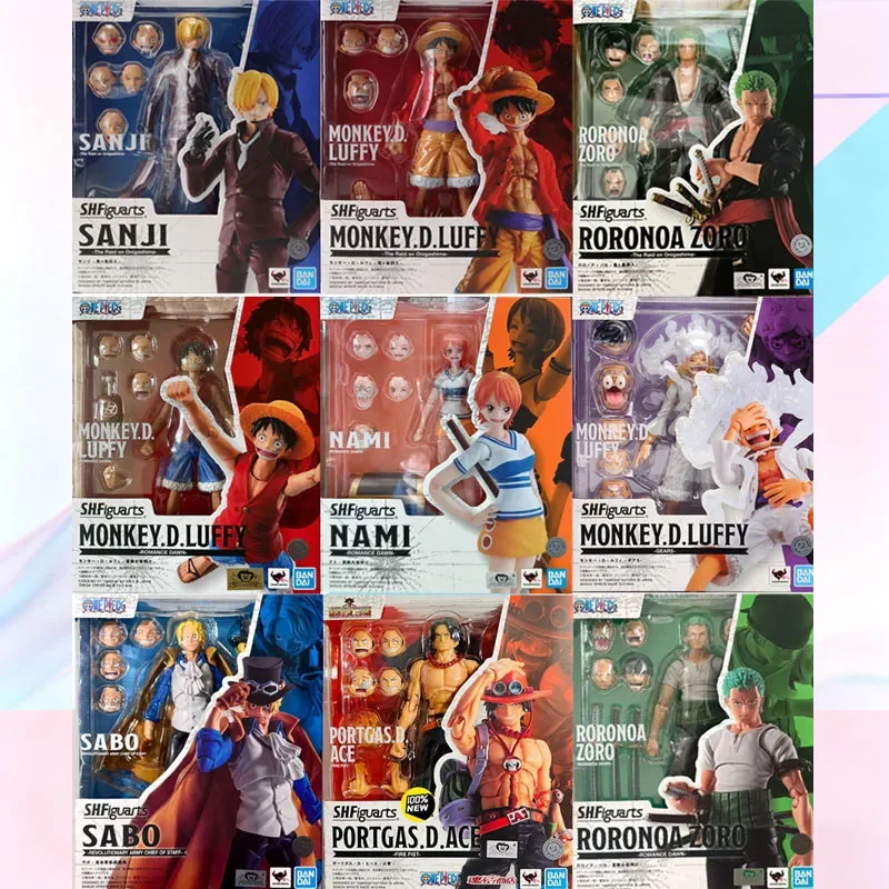 

Оригинальная коробка BANDAI в наличии, S.H.Figuarts RORONOA ZORO LUFFY NAMI SHANKS SANJI, аниме-фигурка, модель, игрушка, подарок для детей
