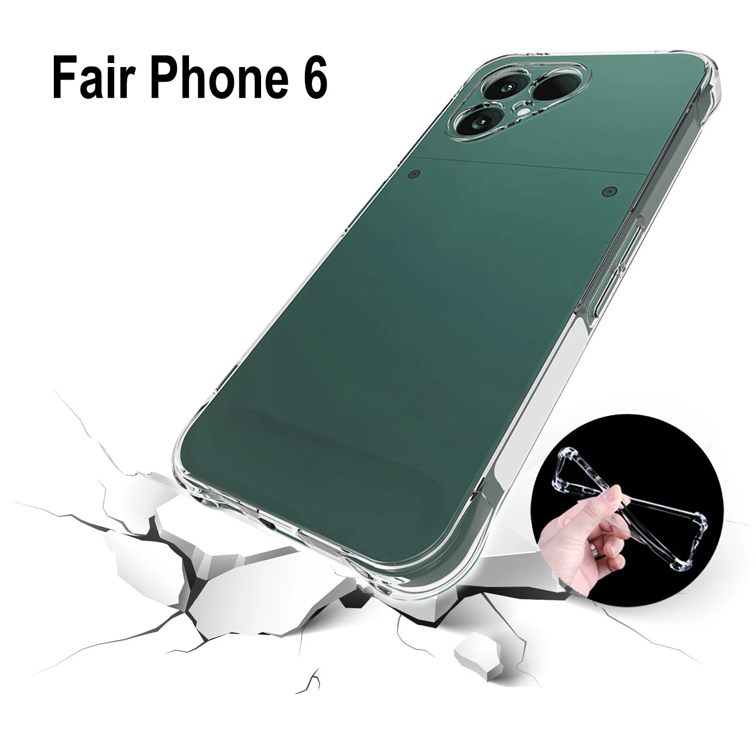 Fair Phone 6 Fairphone6 Custodia antiurto Cuscino d'aria Trasparente Airbag Custodia posteriore in silicone TPU per FairPhone 6 Fairphone6 5G