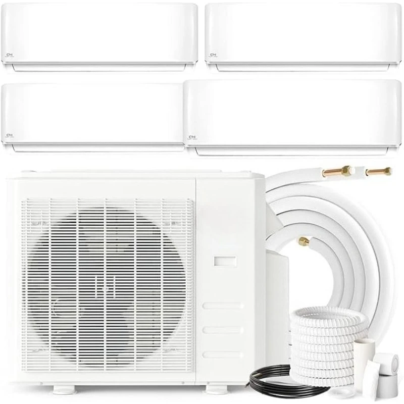 Bomba de calor SEER2 de 36,000 BTU, mini dividida de 4 zonas, 23,9 con kit de 25 pies