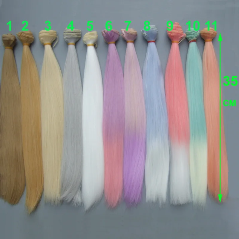 35cm doll hairs highe temperature color straight BJD doll trees diy doll wigs