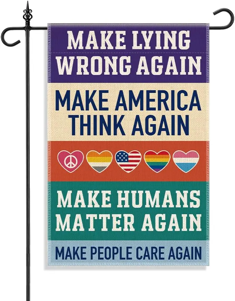 Make Lying Wrong Again Double Sided Garden Flag, Human Rights Equality Garden Flags, Pride Month Outdoor Decorations, Inspir yyi