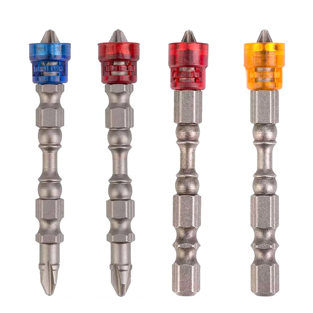 STONEGO Magnetic Phillips Screwdriver Bits - Anti-Slip, 1/4 Inch Hex Shank, S2 PH2, Single/Double Head, 65mm Length (2PCS/5PCS)